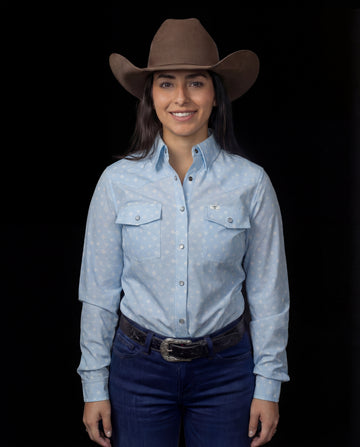 The Remi Women's Pearl Snap Long Sleeve Shirt
